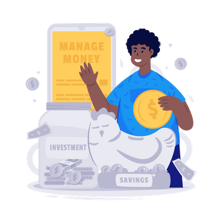 Online Saving money  Illustration