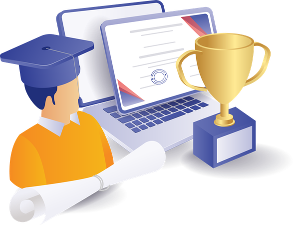 Online school champion  Illustration