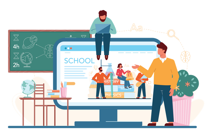 Online school  Illustration