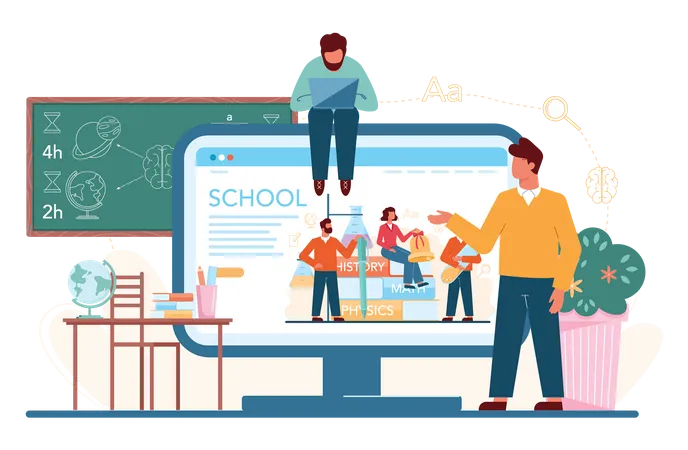 Online school  Illustration