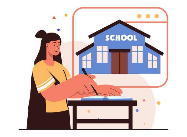 Online school  Illustration