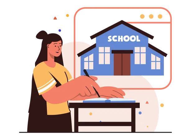 Online school  Illustration