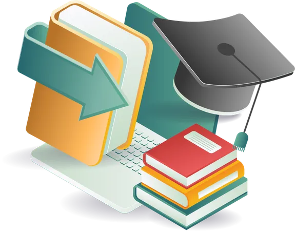 Online school student education data  Illustration