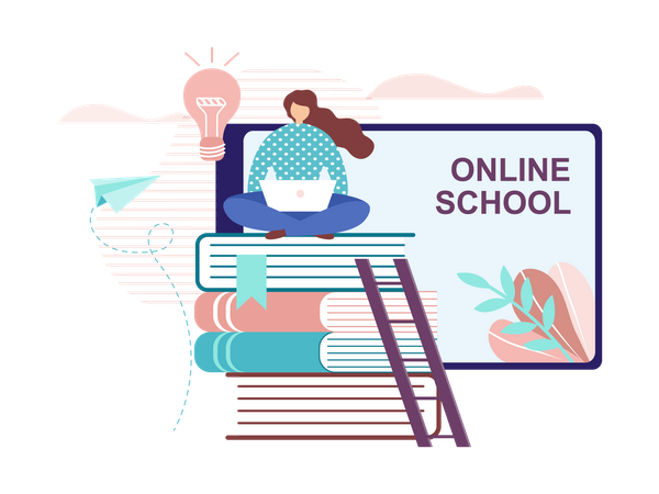 Online-Schule und Kurse  Illustration