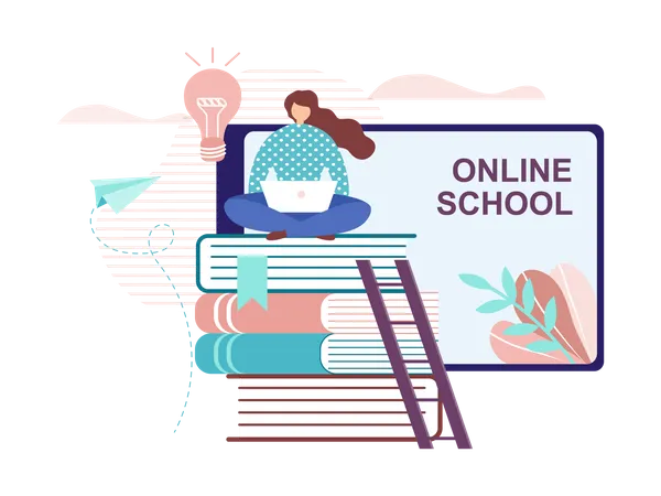 Online-Schule und Kurse  Illustration