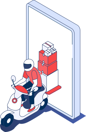 Online scooter delivery  Illustration