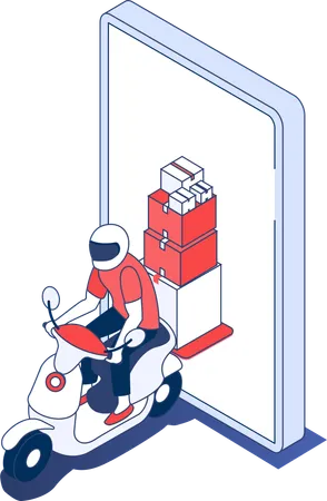 Online scooter delivery  Illustration