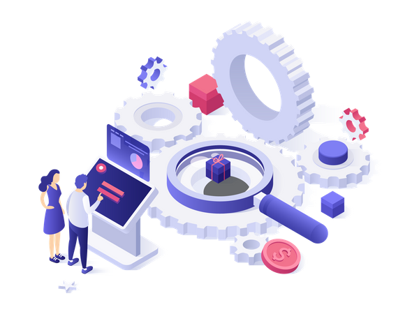 Online search for perfect gift  Illustration