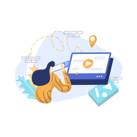 Online Search Video Tutorial  イラスト