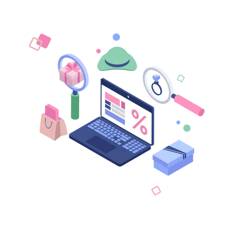 Online searching product  Illustration