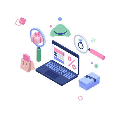 Online searching product  Illustration