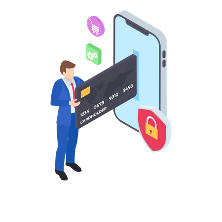 Online secure payment  Illustration