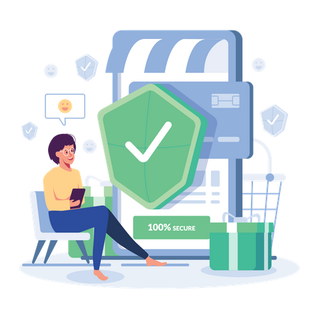 Online secure payment  Illustration