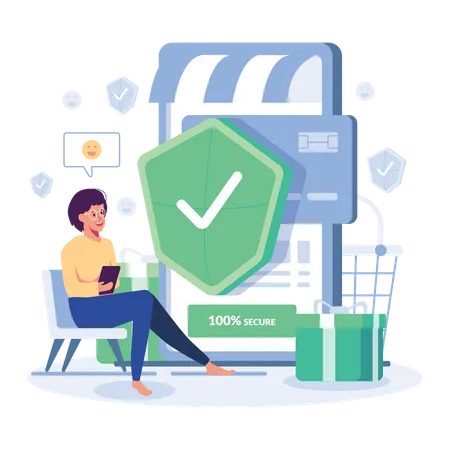 Online secure payment  Illustration