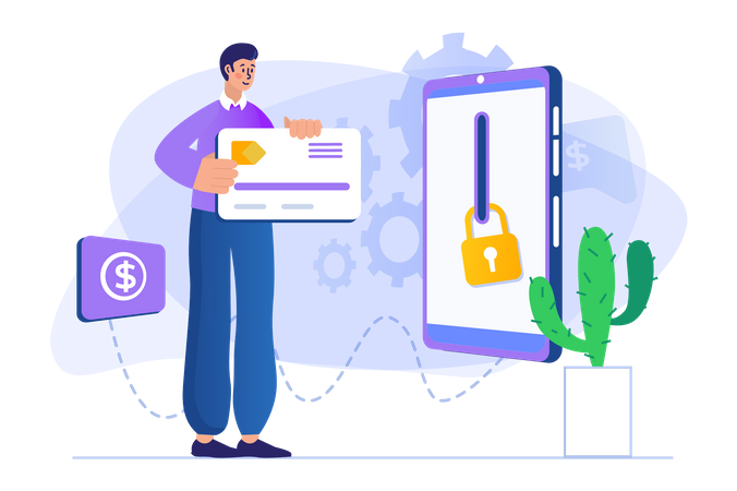 Online secure payment  Illustration