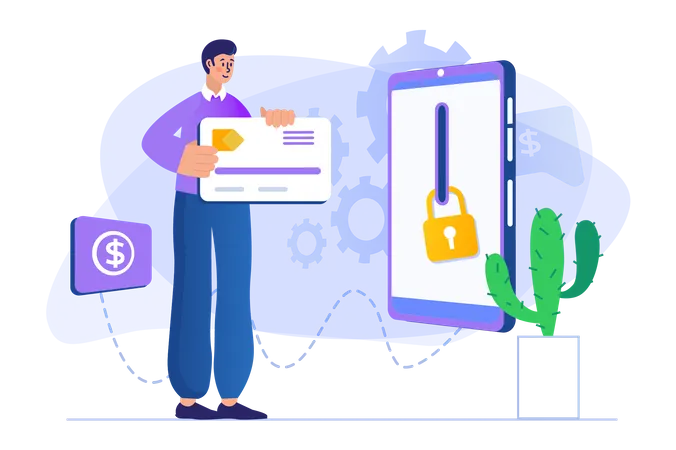 Online secure payment  Illustration