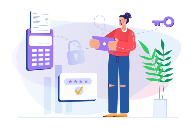 Online secure payment  Illustration