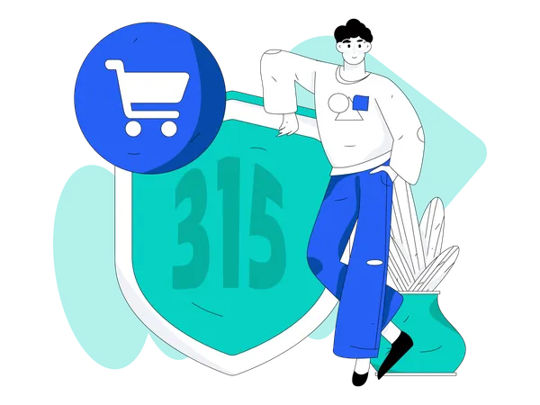 Online secure shopping  Illustration