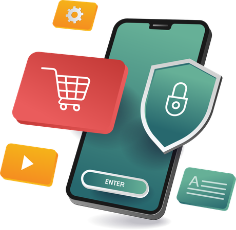 Online secure shopping  Illustration