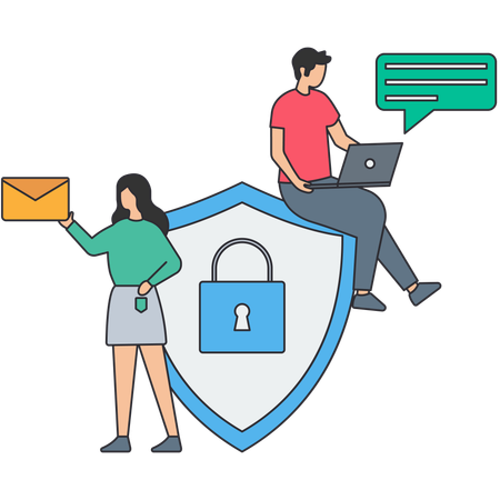 Online Security or Internet security VPN  Illustration