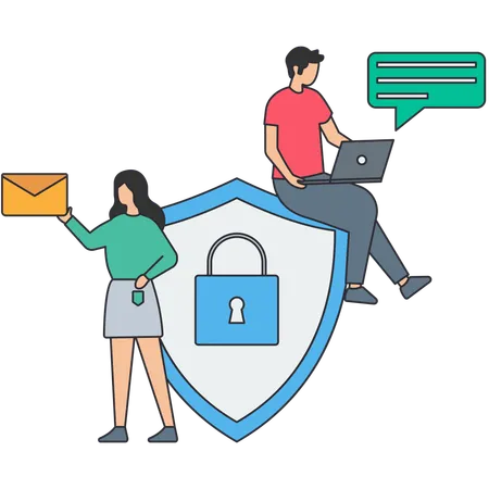 Online Security or Internet security VPN  Illustration