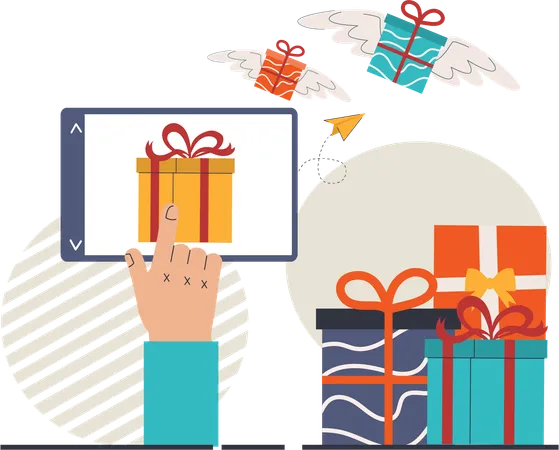 Online select gift box  Illustration
