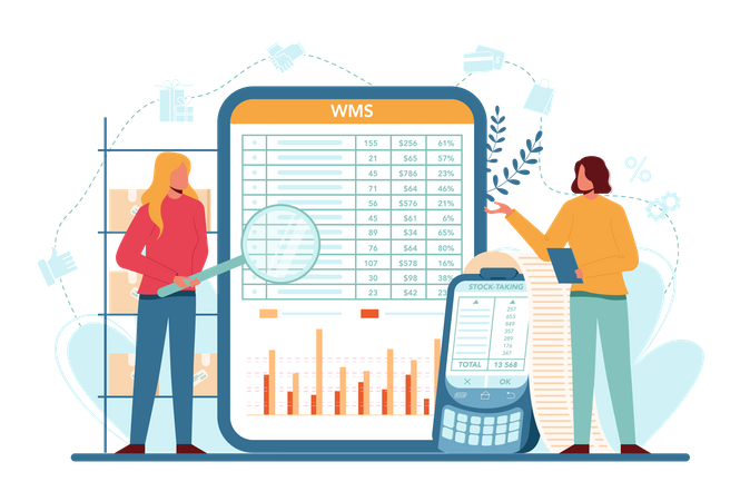 Online selling counting  Illustration