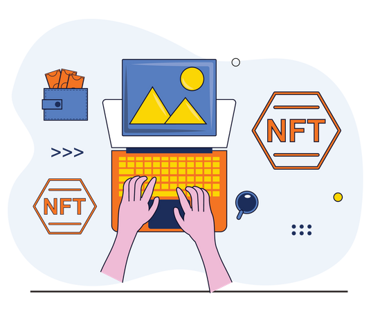 Online Selling nft  Illustration