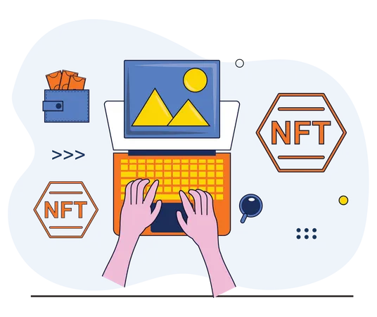 Online Selling nft  Illustration