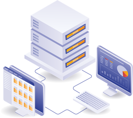 Online-Serveranalysediagramm  Illustration