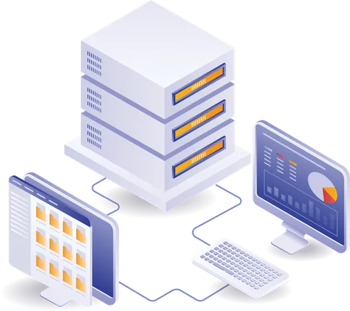 Online-Serveranalysediagramm  Illustration