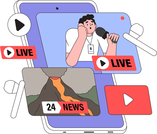 Online share news video  Illustration