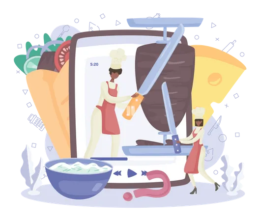 Online Shawarma shop  Illustration