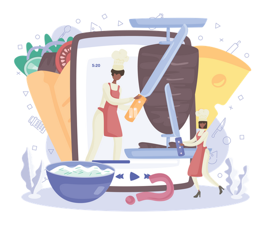 Online Shawarma shop  Illustration