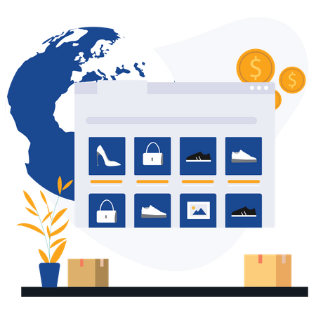 Online shipping  Illustration