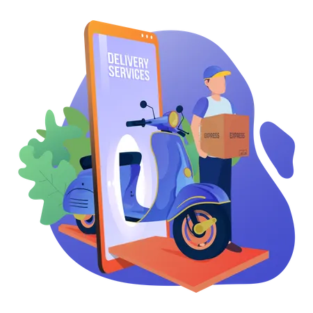 Online shipping service  Illustration