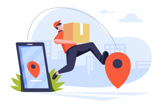 Online Shipping Services  Illustration