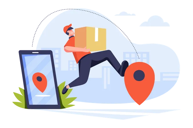 Online Shipping Services  Illustration