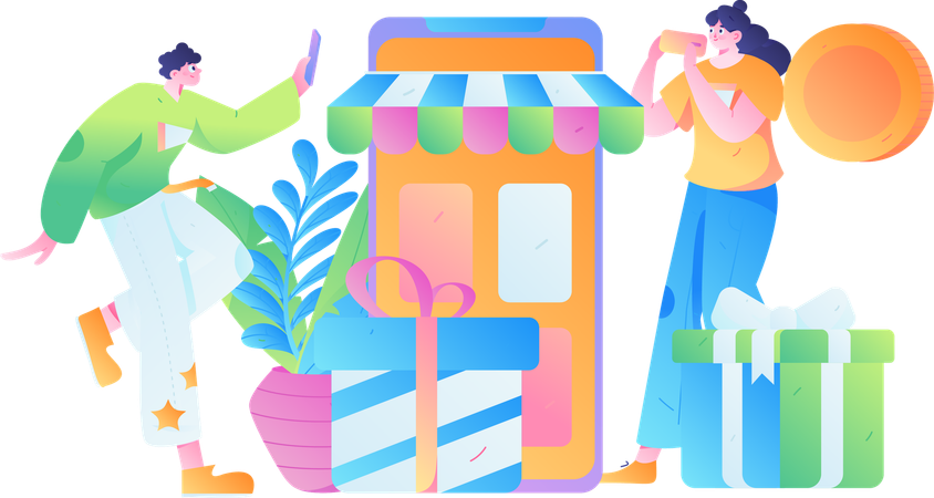 Online-Shop  Illustration