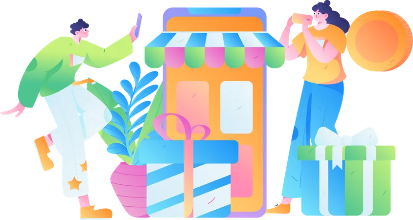 Online-Shop  Illustration