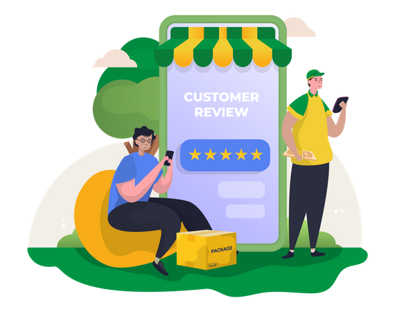 Online shop customer review Illustration
