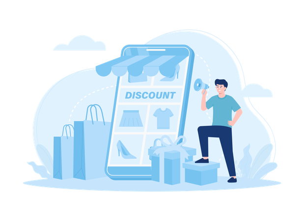 Online shop discount  Illustration