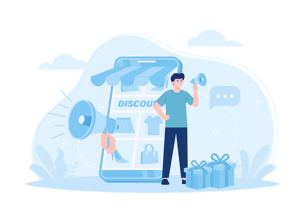 Online shop discount  Illustration