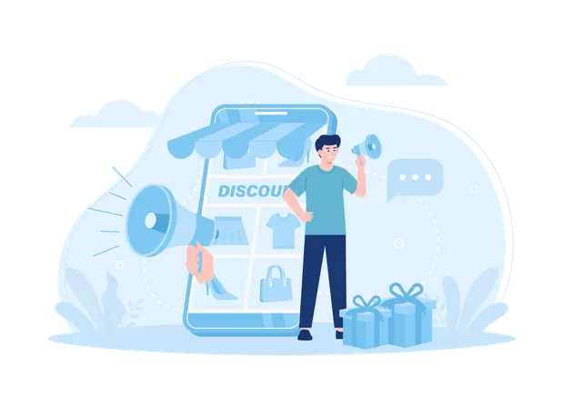 Online shop discount  Illustration