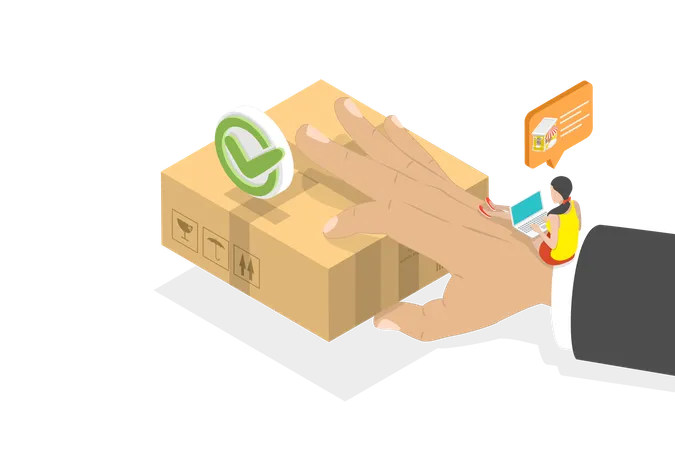 3 D Isometric Flat Vector Conceptual Illustration Of Online Shopping Logistics And Delivery Service Illustration