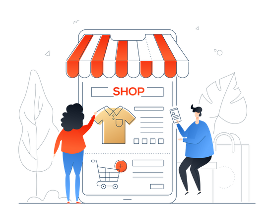 Online shopping Illustration