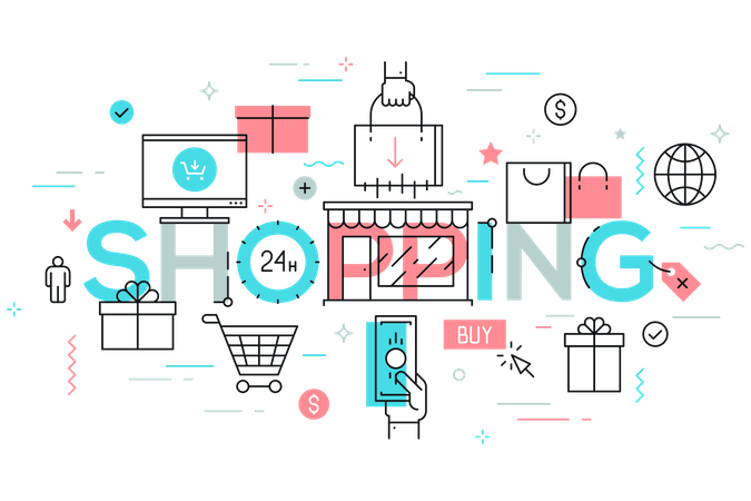 Online shopping Illustration