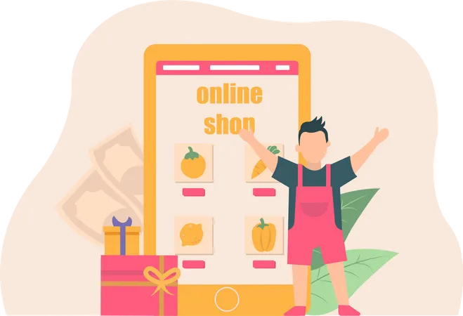 Online Einkaufen  Illustration