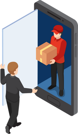 Online shopping and delivery  Illustration