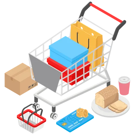 Online Shopping and Payment Illustration